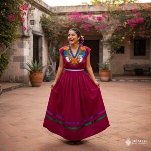 Traditional hand embroidered blouse Flowers 20 x 23.5 in  Size LG